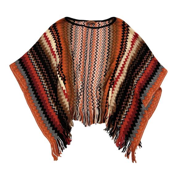 Missoni Sweaters - Missoni Poncho Cape Womens One Size OS Multicolor Chevron Wool & Acrylic Blend